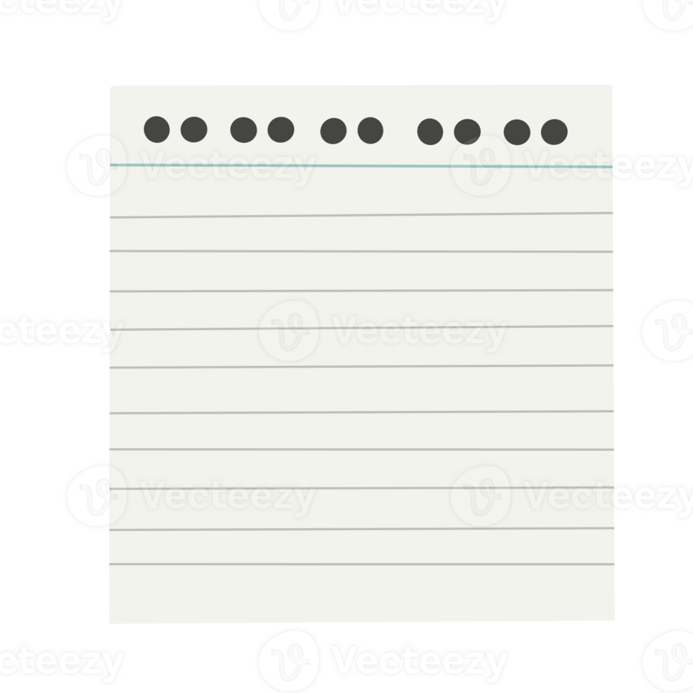 Blank Note Paper with Perforated Edges png