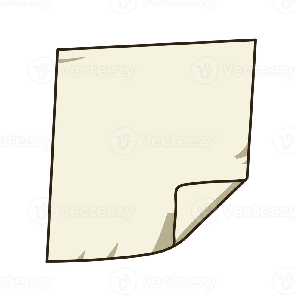 Blank Note Paper with Folded Corner png