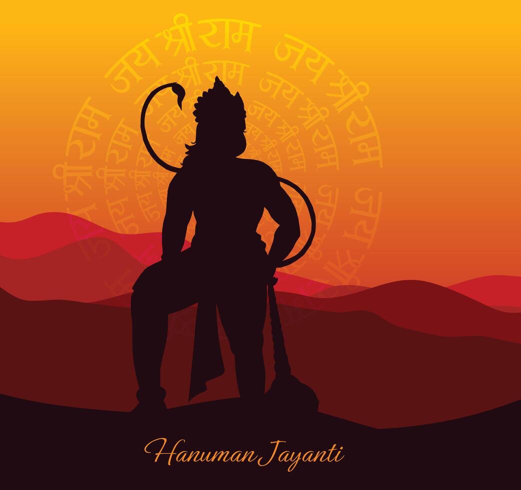illustration concept of Hanuman Jayanti with Gada, weapon of the Hindu God Hanuman vector