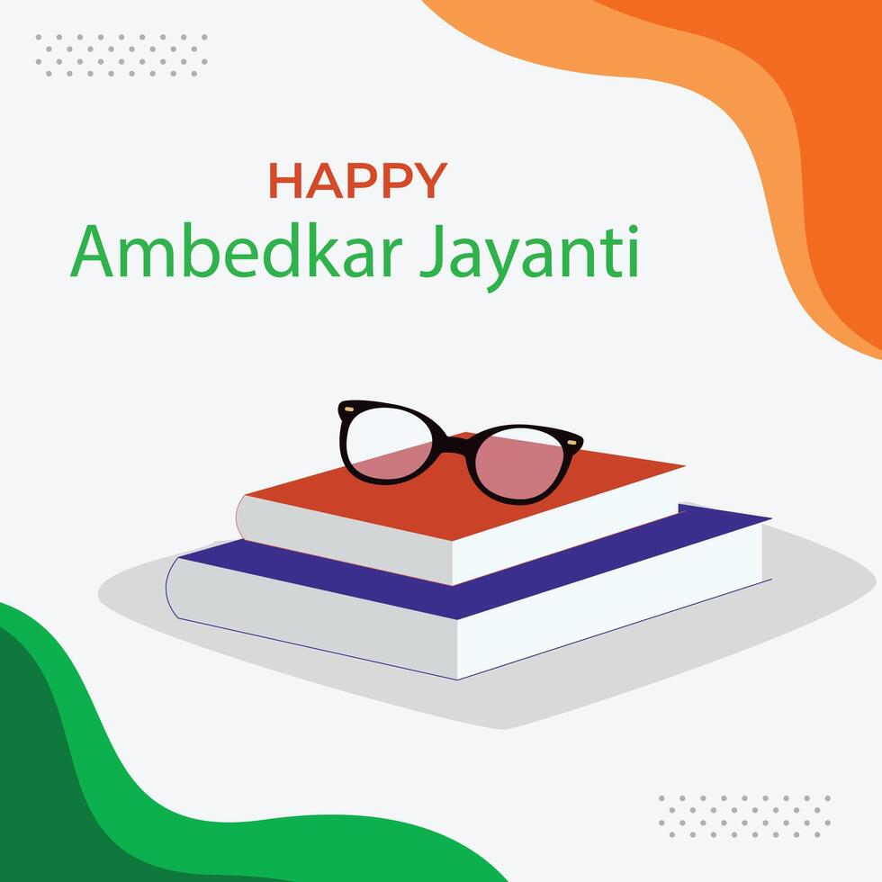 Vectpr illustration of Dr Bhimrao Ramji Ambedkar with Constitution of India for Ambedkar Jayanti on 14 April vector