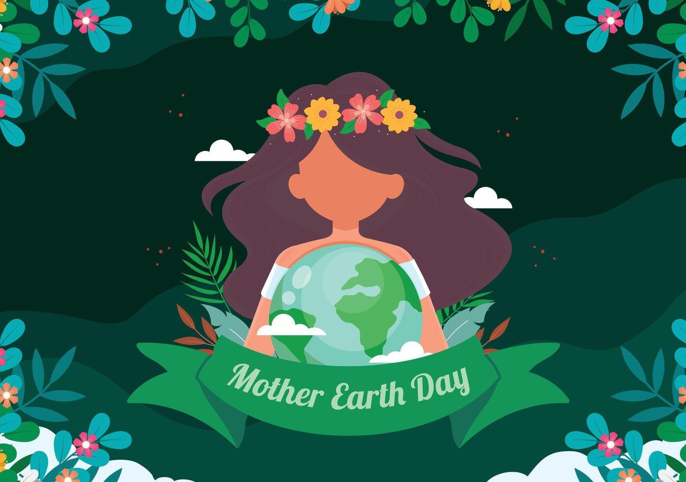 Female hands who take care of the earth. vector