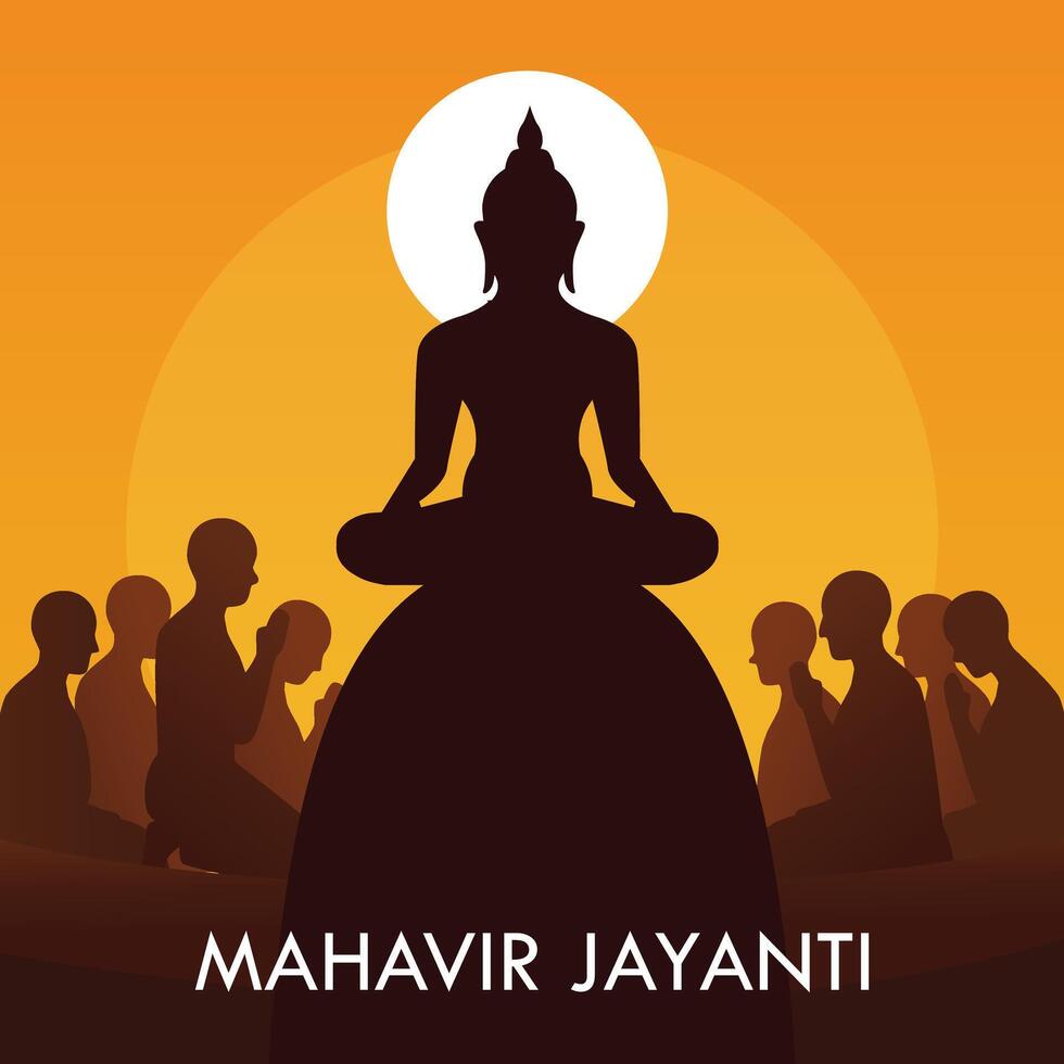 mahavir jayanti festival vector