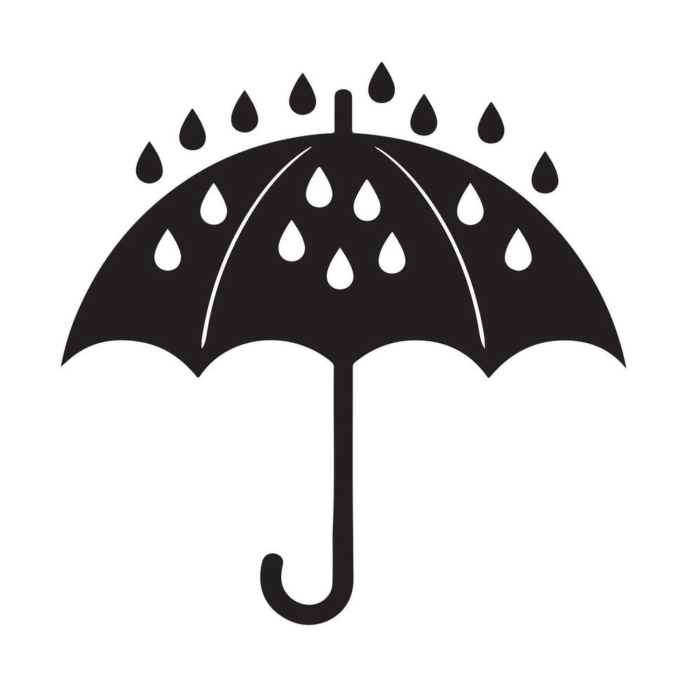 A simple and elegant umbrella illustration set against a white background, symbolizing protection and style. vector
