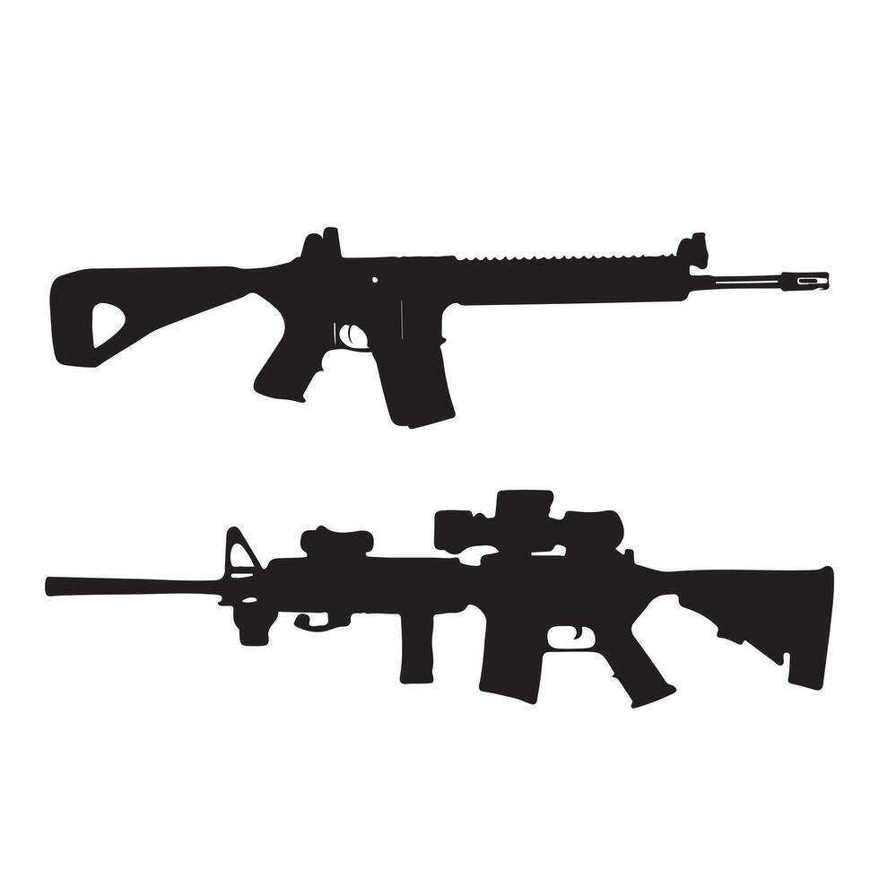 A clean and striking weapon illustration against a white background, symbolizing precision, power, and readiness. vector