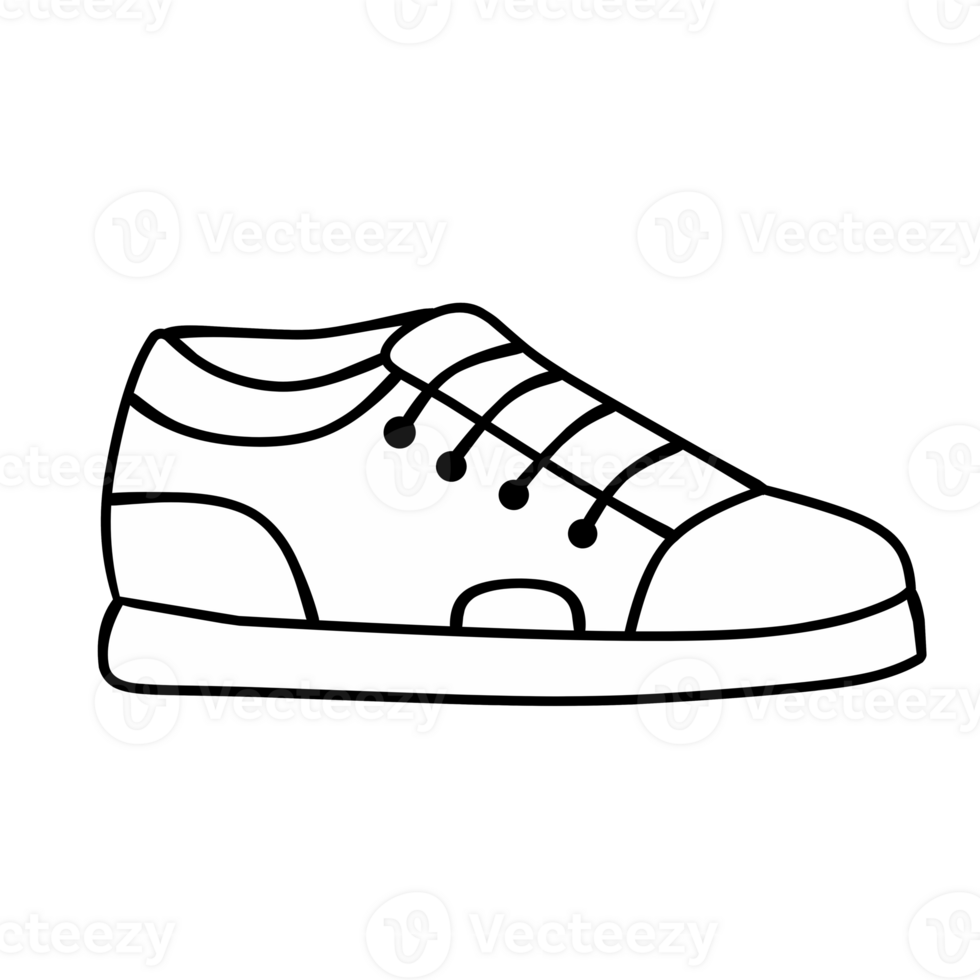 Line illustrations sport shoes isolated png