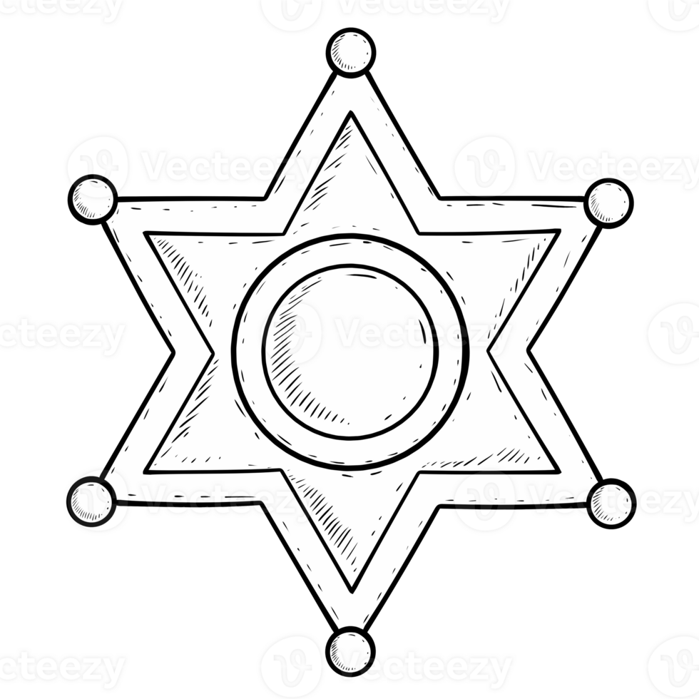 Sketch star badge isolated png