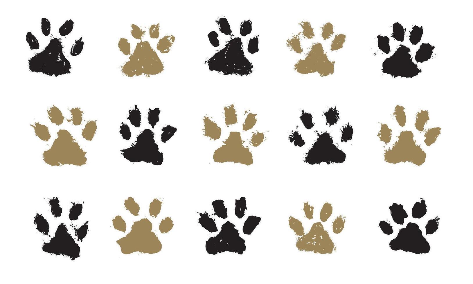 Ink Dog Paw, Cat Paw, grunge style, on white vector