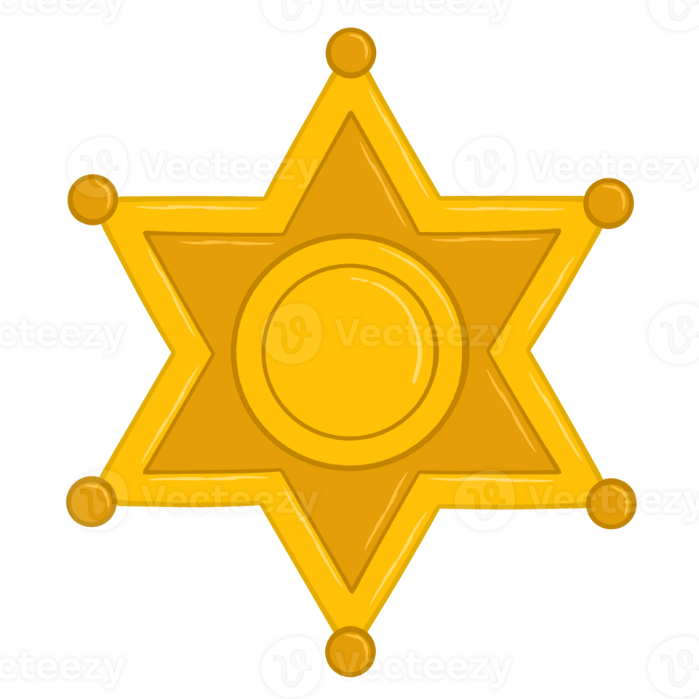 illustration of gold star badge isolated png