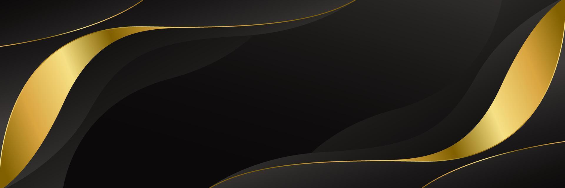 Modern luxury black and gold banner background, elegant design vector