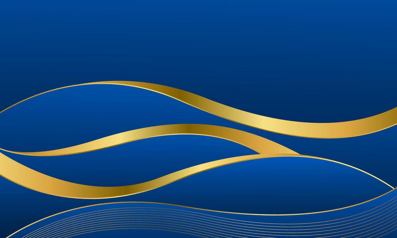 Modern luxury blue and gold wave background. Elegant wallpaper vector