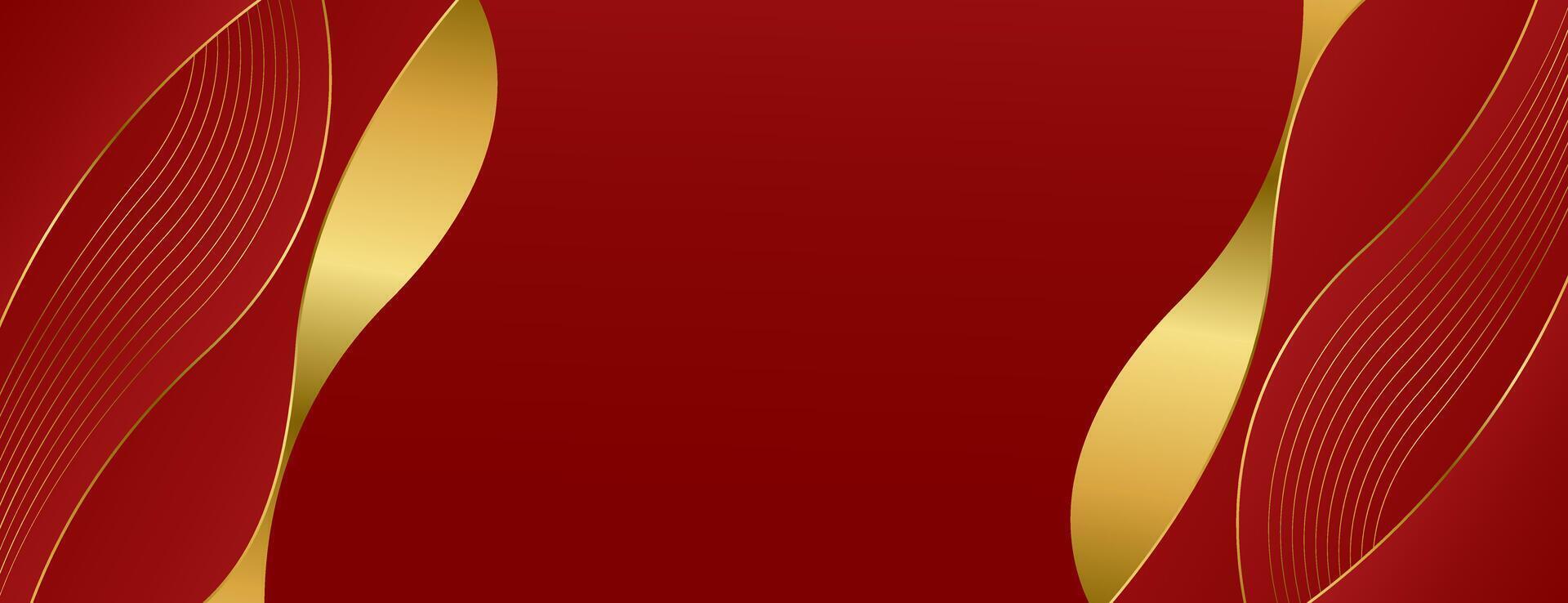 Modern luxury red-gold banner background, design vector