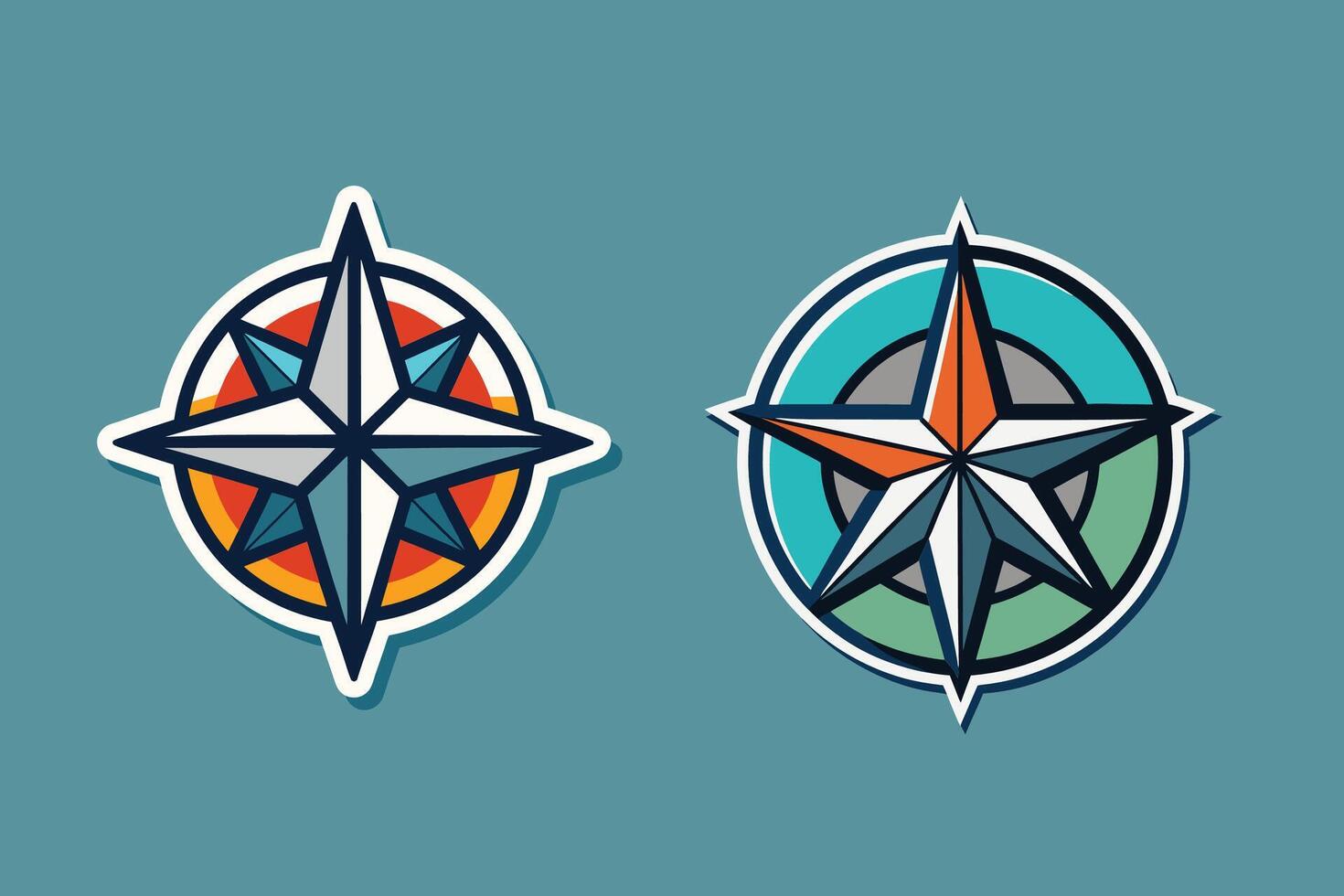nautical star graphic sticker vector