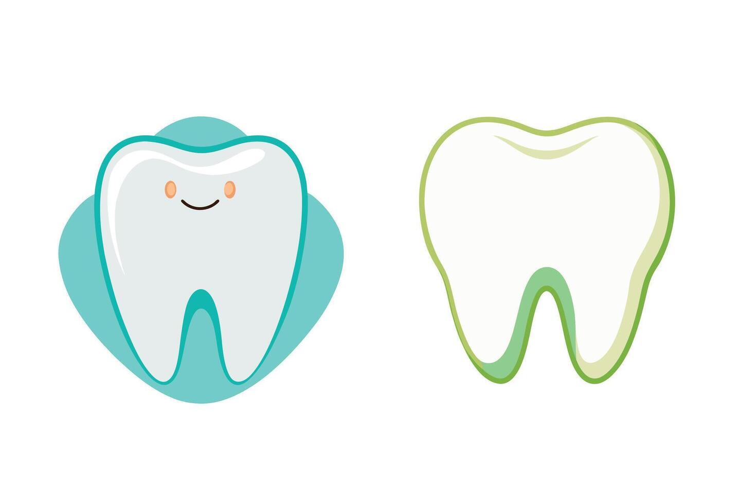 healthy white tooth on a white isolated background vector
