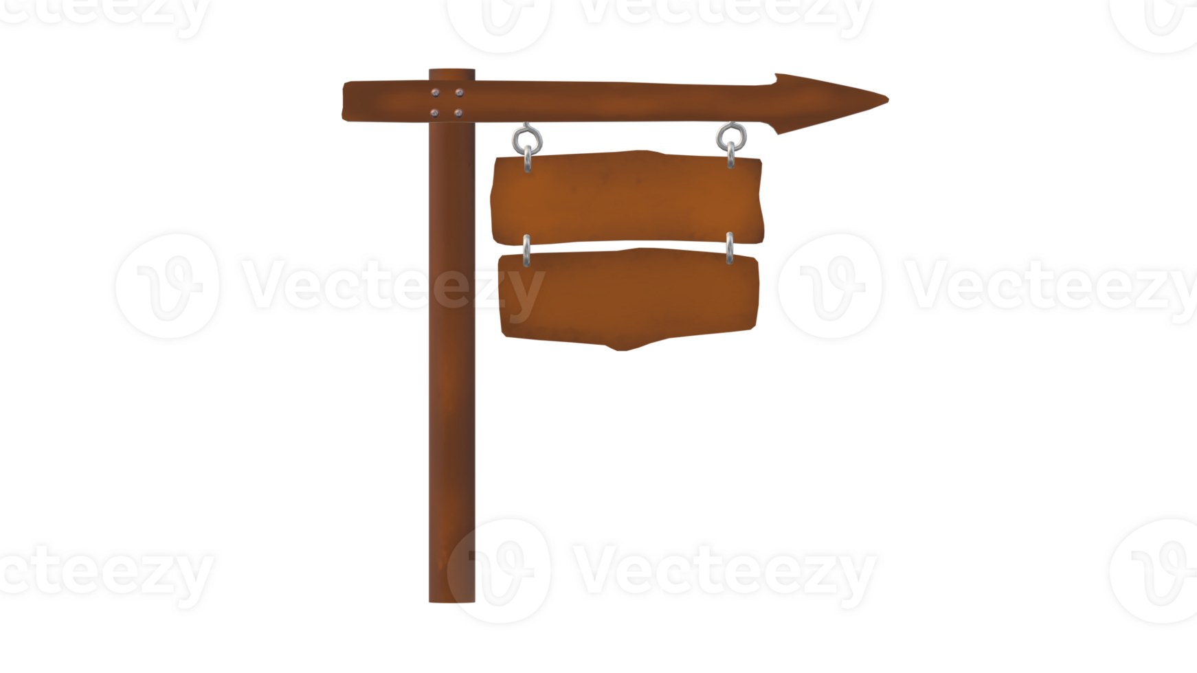a wooden signpost with two signs hanging on it png