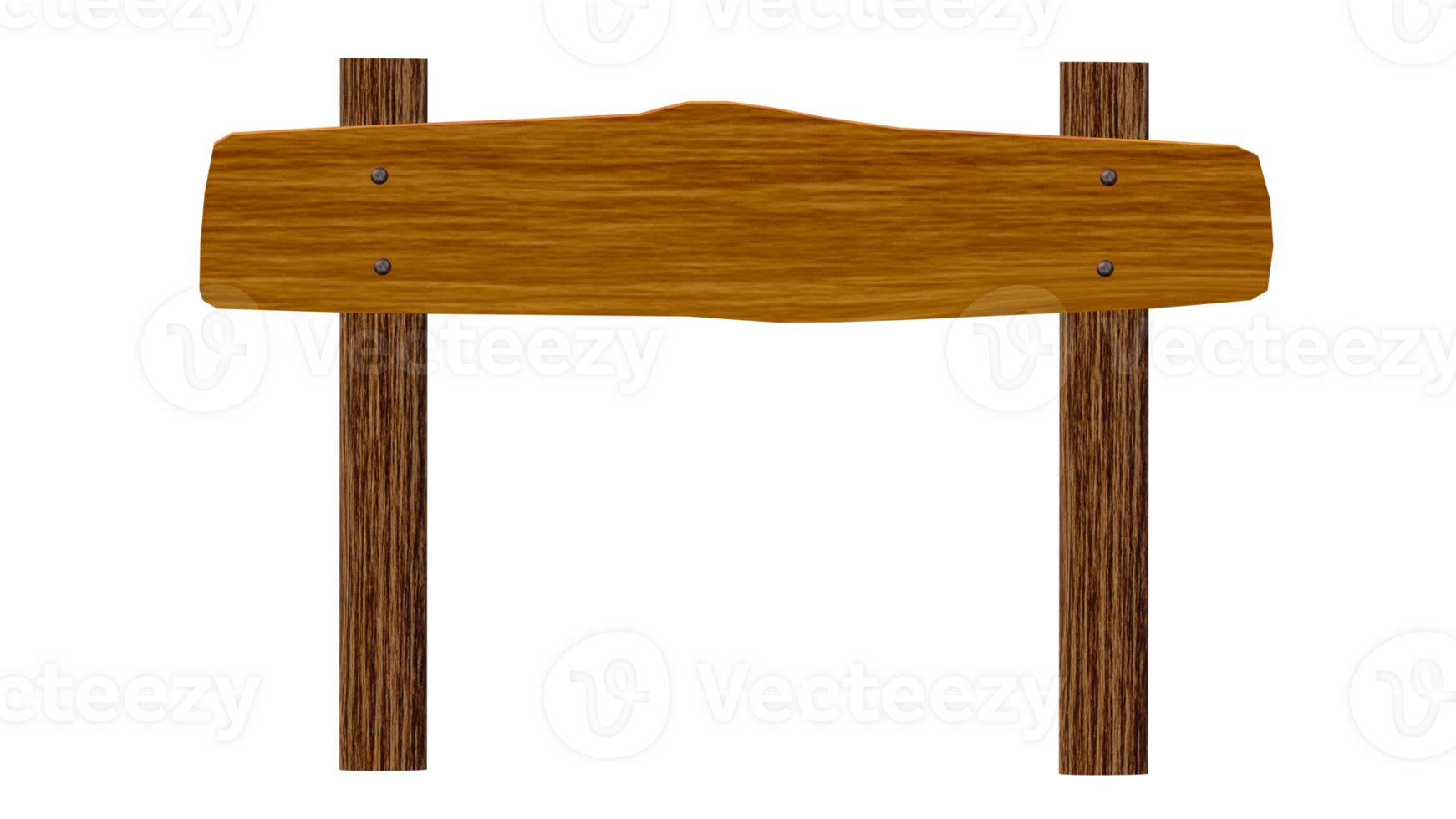 wooden sign on a wooden post on a transparent background png