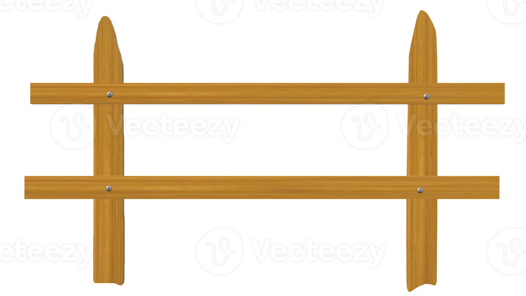 a wooden fence with two posts on it png