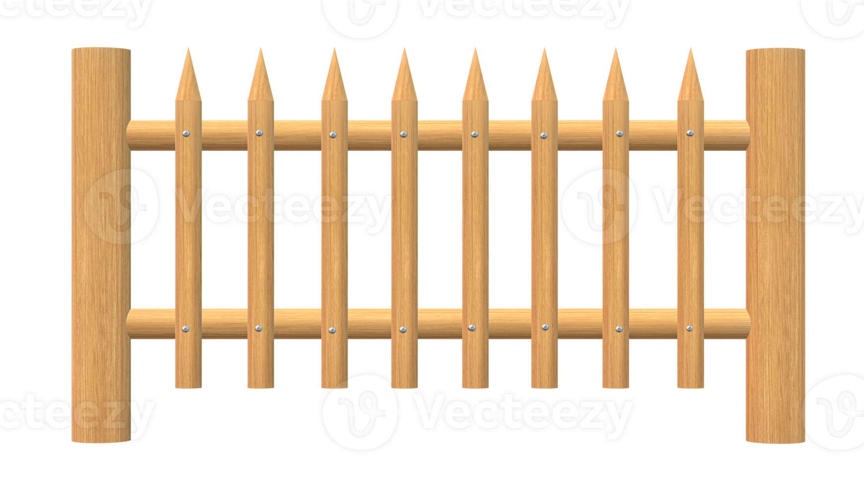wooden fence with spikes on transparent background png