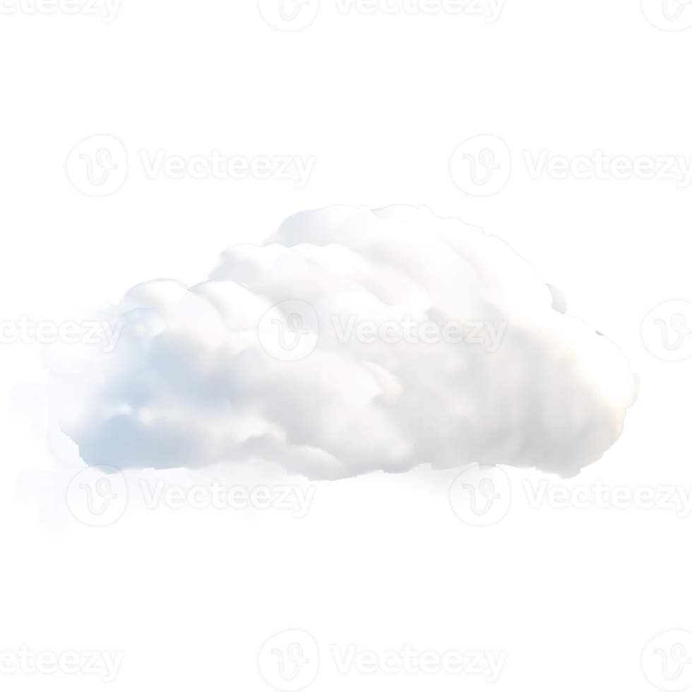 Realistic 3D Cloud with Transparent Background png