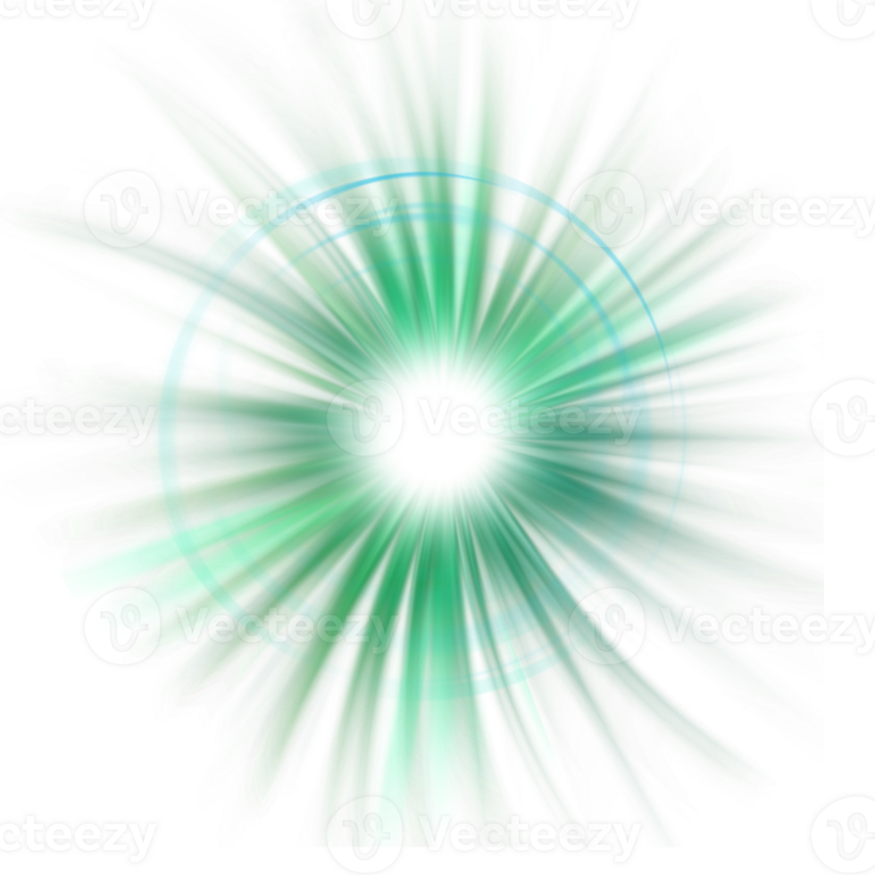 Glow isolated green light explosion effect png