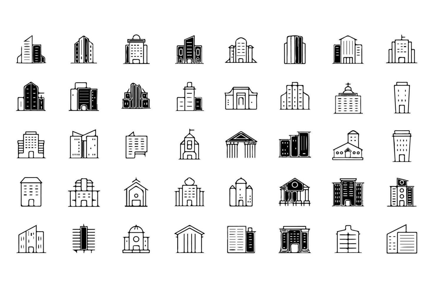 house icons set illustration vector