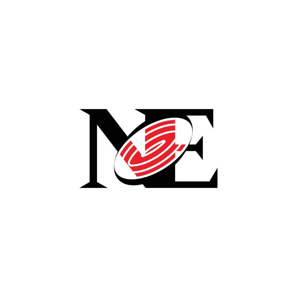 Stylish EN NE Target Alphabet Logo Designed with a Clean Aesthetic vector