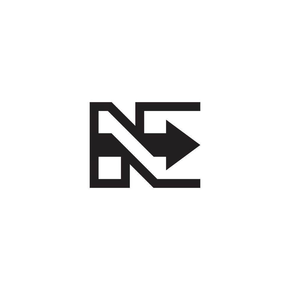 Elegant EN or NE Arrow Logo That Combines Form and Function vector