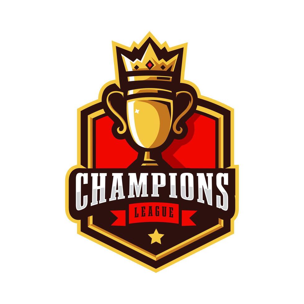 Champions league trophy logo vector