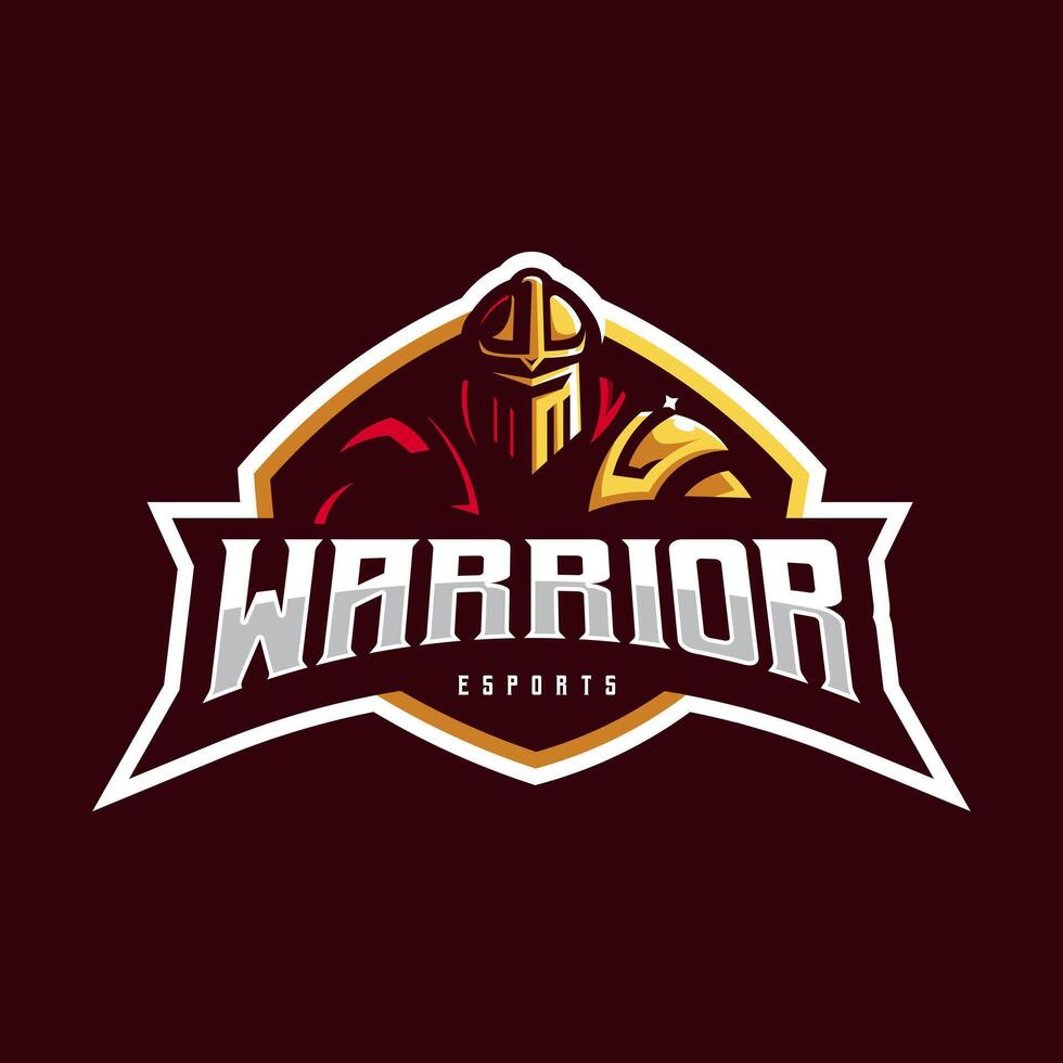 Gold Warrior mascot logo vector