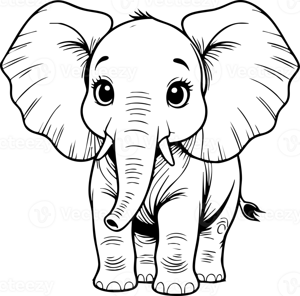 Cute Cartoon Elephant Illustration png