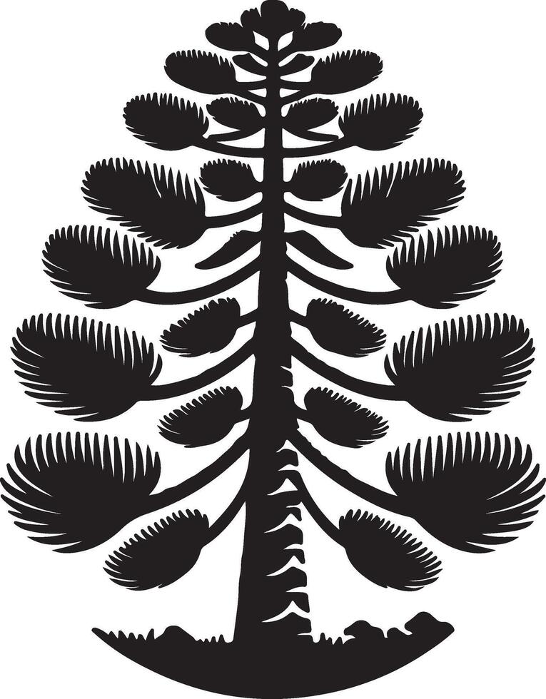 a black and white illustration of a pine tree for you vector