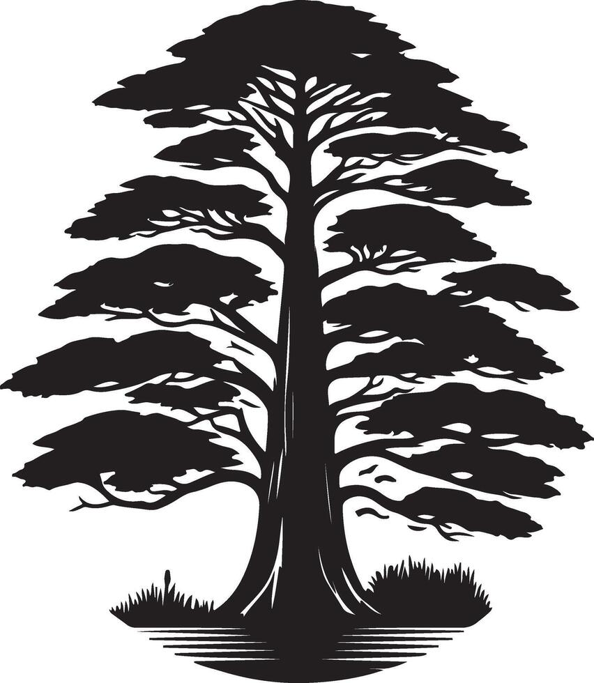 The Unique black and white illustration of a tree for you vector