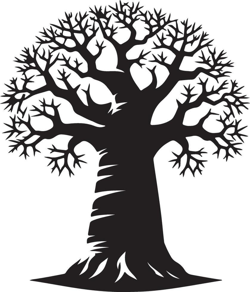 a black and white silhouette of a tree with no leaves vector