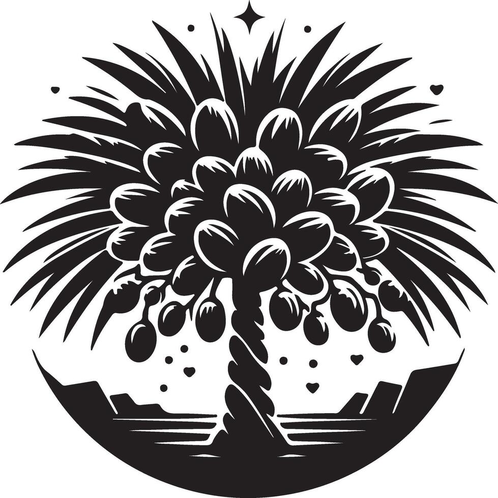 a black and white illustration of a palm tree for you vector