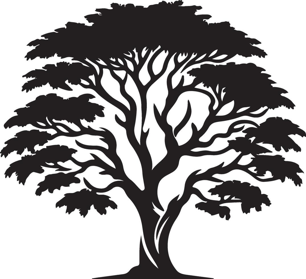 a black and white silhouette of a tree for you vector