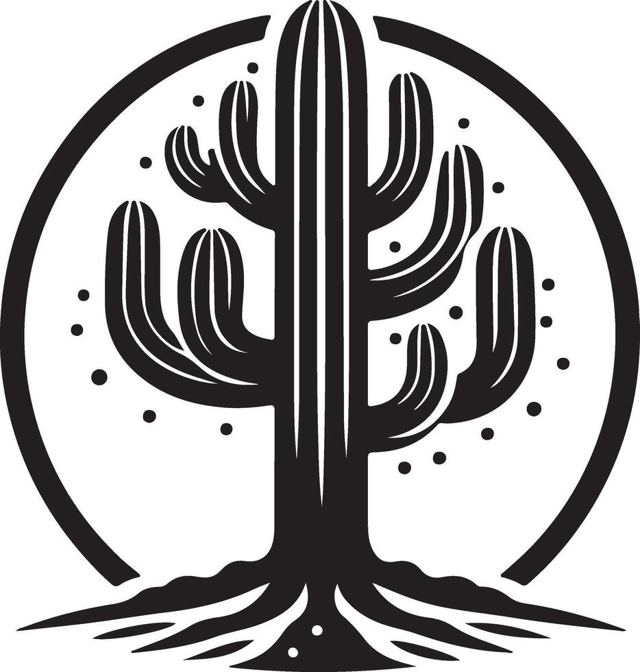 Saguaro Cactus Desert Landscape Silhouette vector