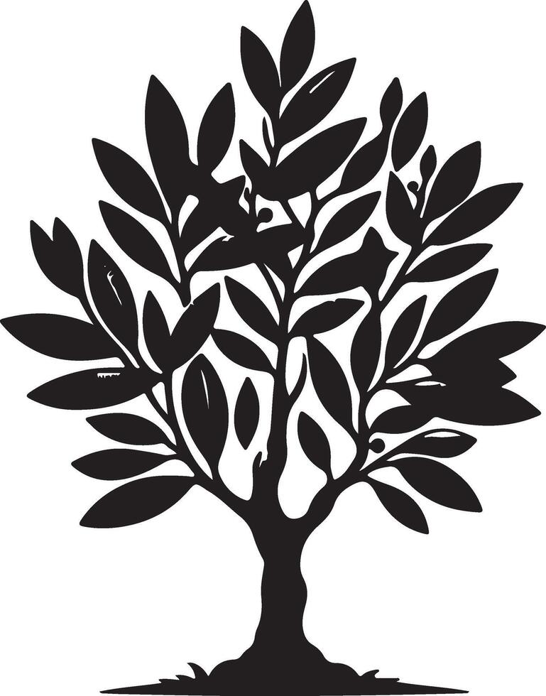 Unique The black and white silhouette of a tree vector