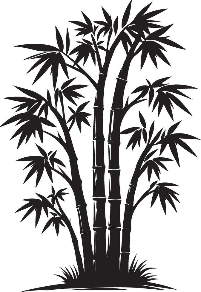 Unique The bamboo tree silhouette on white background vector