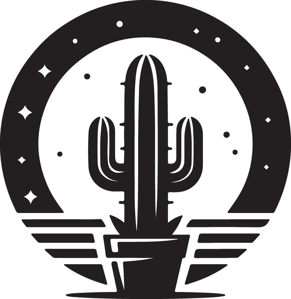 a cactus plant with stars and a star in the background vector
