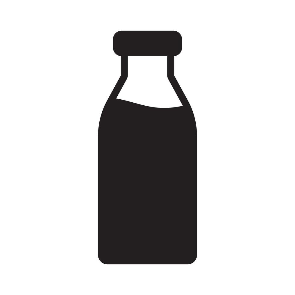 Bottle icon. Black bottle icon. Milk bottle icon. Milk jar sign. vector