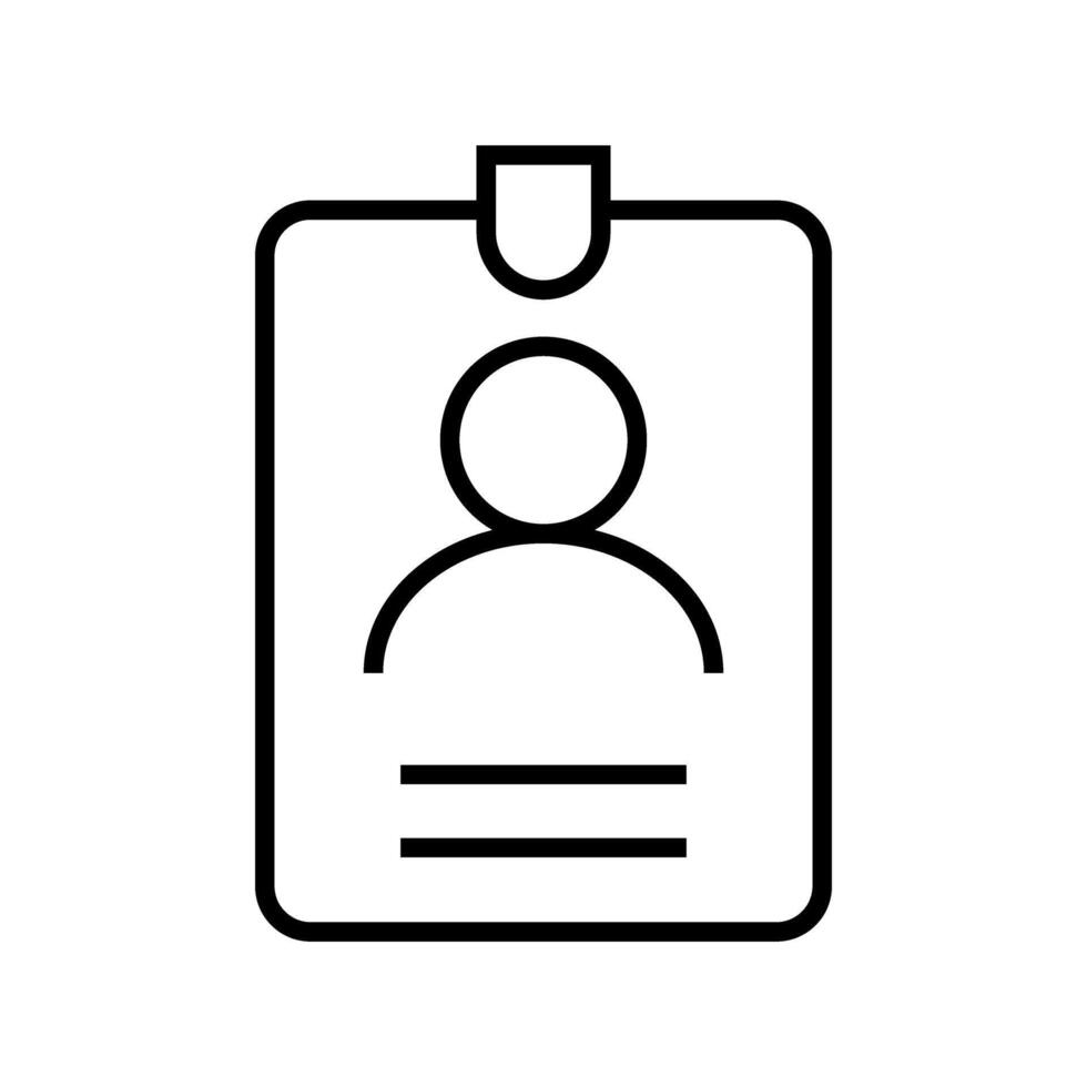 Badge line icon. ID card icon. Pass icon, passport document line icon vector