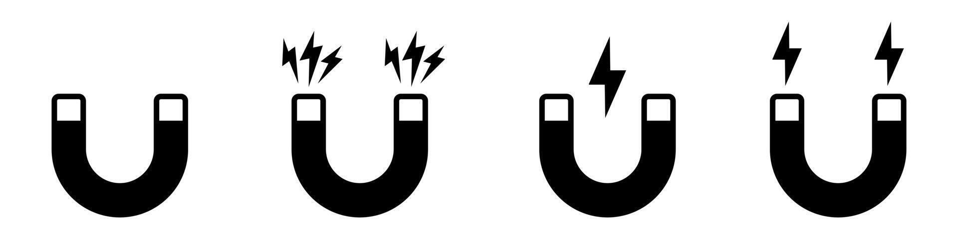 Magnet icon. Magnet icons collection. vector