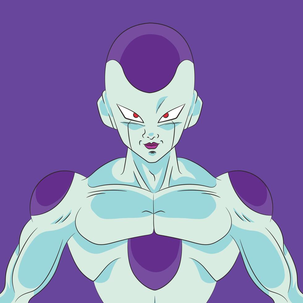 Freezer 2D illustration fictional character full color vector