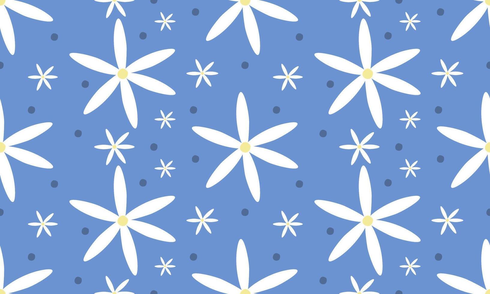 a fabric pattern composed hand drawn of white flower with light blue background , design for fabric or various pattern printing works. vector