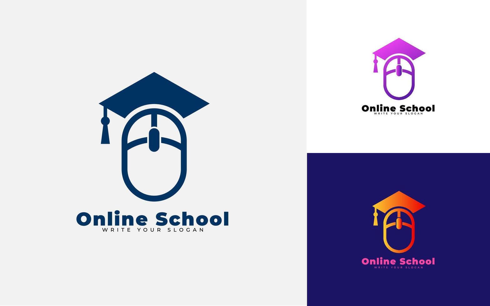 Online learning logo design with mouse vector