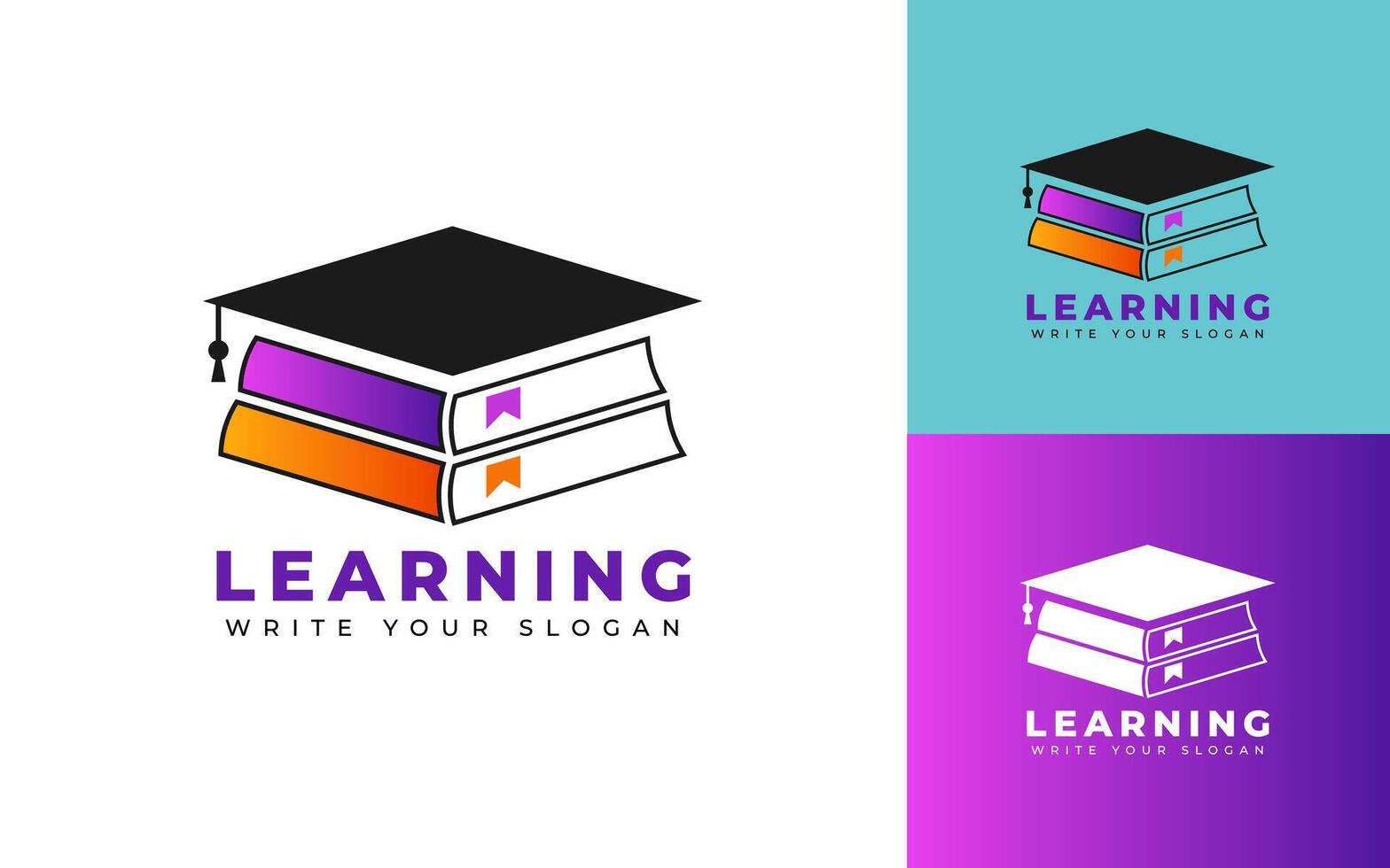 education logo concepts books and hat vector