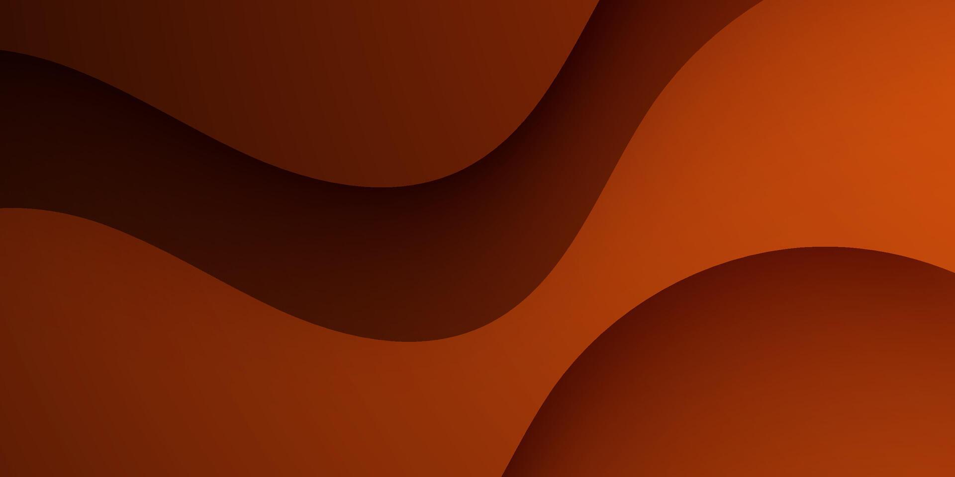 Abstract dark brown realistic wave 3D background. Simple fluid liquid wave pattern design. vector