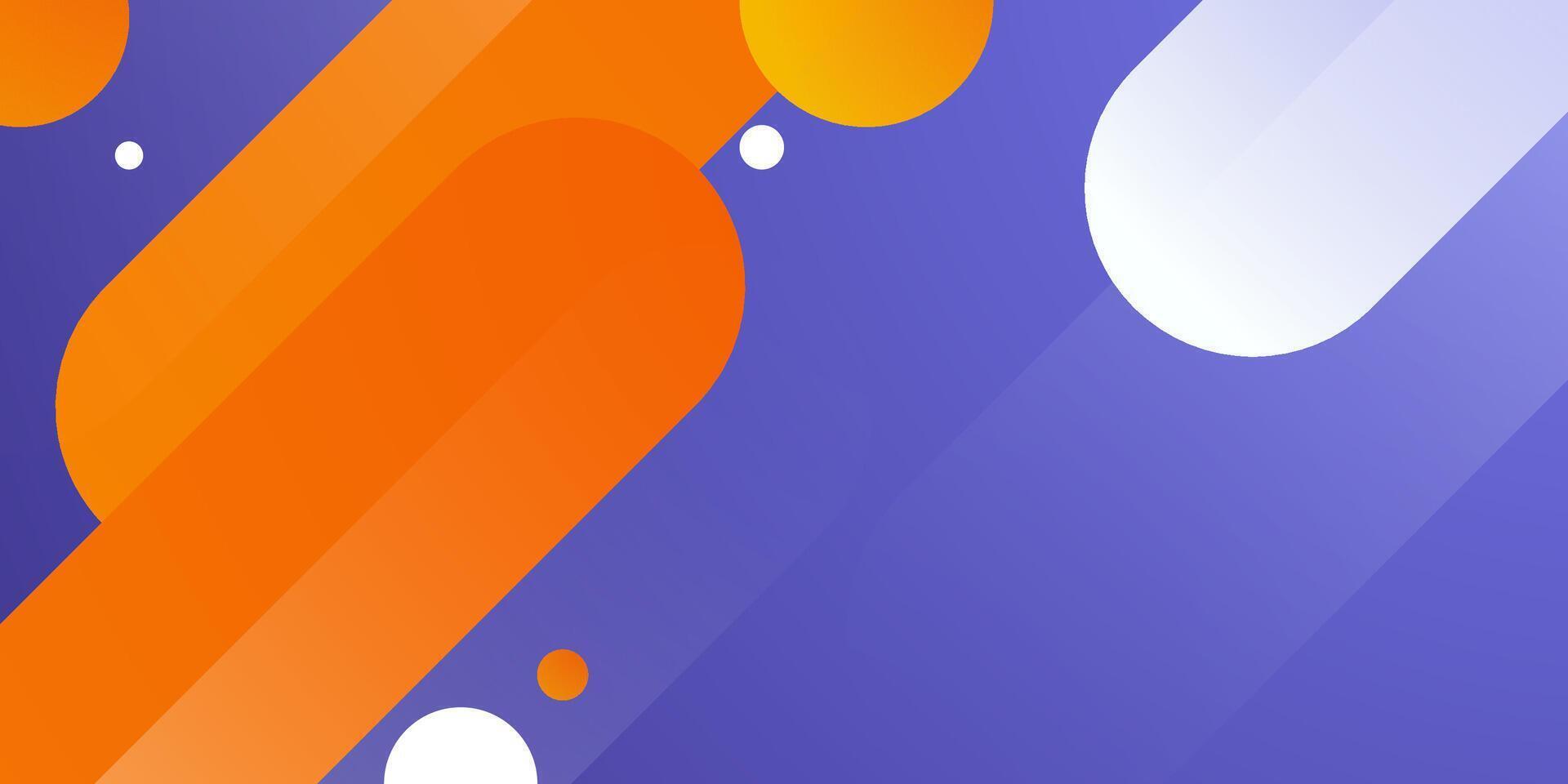 Abstract purple and orange dynamic background. Colorful overlap shapes pattern with circle element vector