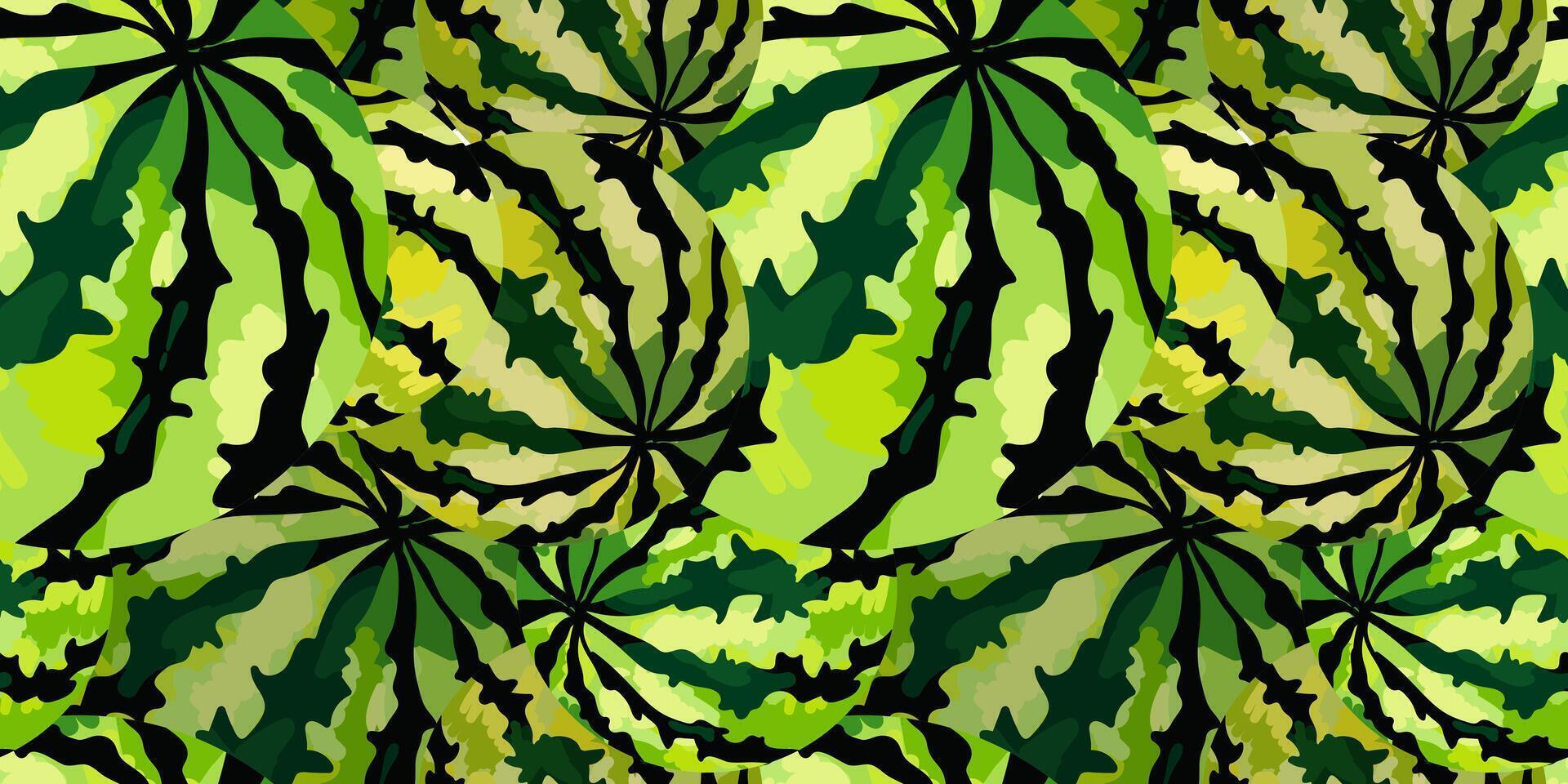 seamless green watermelon pattern summer design with fruit abstract art for textile and decor art bright background vector