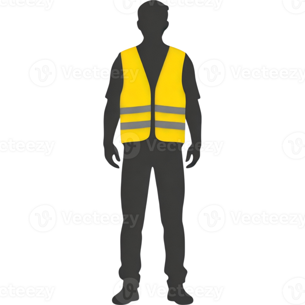Silhouette Man Wearing Safety Vest png