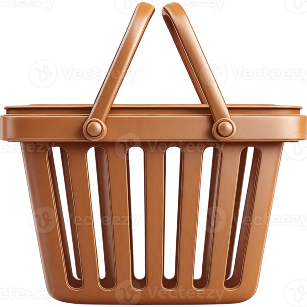 Empty Brown Plastic Shopping Basket png